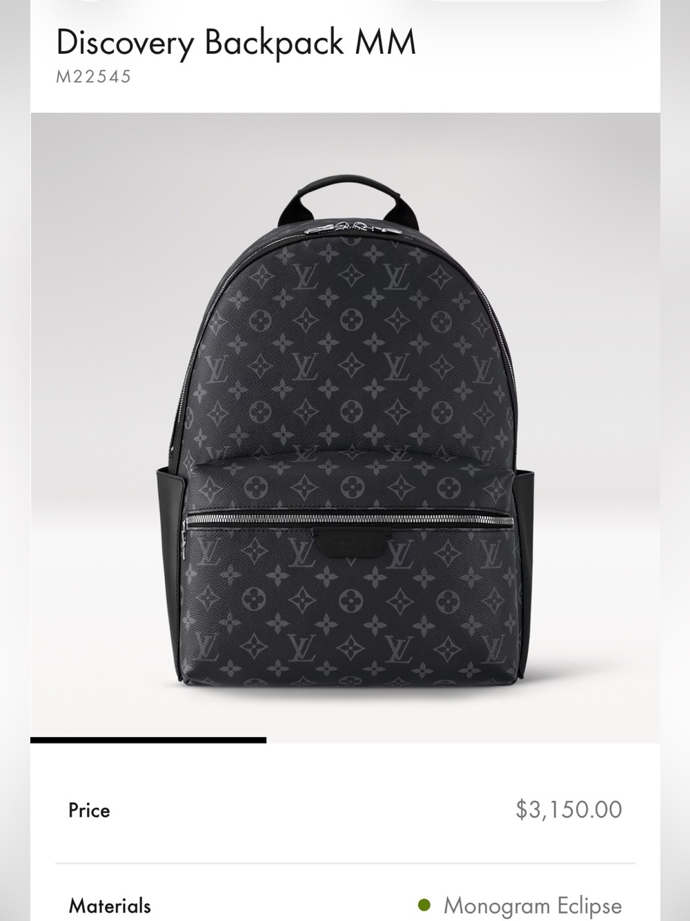 LOUIS VUITTON DISCOVERY BACKPACK MM. NEW